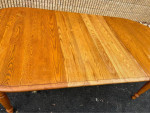 S.Bent Bros Furniture Solid Oak Dining Table with 2 leaves..