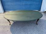 Oval Size Coffee Table -(solid wood, folding)-Used good/fair condition