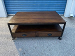 Rectangular Storage Coffee or Cocktail Table-(solid wood )-Used