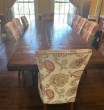 Pottery Barn dining table and 8 chairs