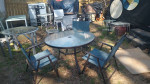 glass table 35. chairs $20 each . c my other items