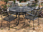 black iron table w/ 4 chairs black