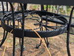 black iron table w/ 4 chairs black