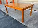Mid Century Modern Danish Teak Draw Leaf Large Dining Table. By Gangso