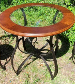 (Delivery Available) Timeless Wrought iron Bistro table and 2 swivel 360° chair