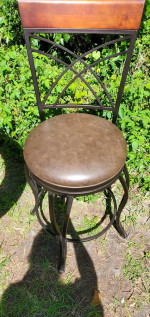 (Delivery Available) Timeless Wrought iron Bistro table and 2 swivel 360° chair