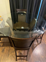 Glass-top kitchen table