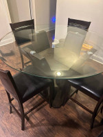 Glass-top kitchen table