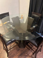 Glass-top kitchen table