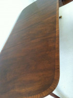 Stunning Double-Pedestal Georgian Mahogany banded Dining Table