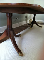 Stunning Double-Pedestal Georgian Mahogany banded Dining Table