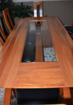 Dining room table - SOLID CHERRY WOOD - almost new (WISCONSIN)