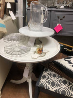 Antique Round Pedestal Side Table