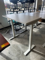 4' x 2' Electric Height Adjustable Table in White Laminate Finish