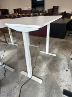 4' x 2' Electric Height Adjustable Table in White Laminate Finish