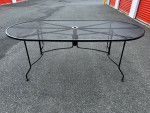 Gorgeous Heavy Woodard Wrought Iron Set Table & 6 Barrel Chairs***
