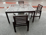 Beautiful Teak Patio Set Large Table and 3 Chairs ***