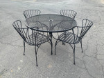 Beautiful Wrought Iron Patio Set Table and 4 Barrel PRICE LOWERED OBO