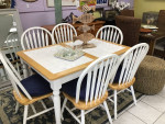 White Tile Top Table & 6 Chairs