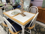 White Tile Top Table & 6 Chairs