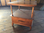 Mid Century end table with drawer/lamp