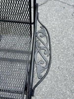 Beautiful Heavy Wrought Iron Woodard Set Rocker and Side Table *