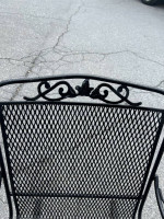 Beautiful Heavy Wrought Iron Woodard Set Rocker and Side Table *