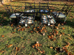 Gorgeous Heavy Wrought Iron Patio Set Large Table, 6 Chairs OBO **