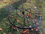 Gorgeous Heavy Wrought Iron Patio Set Large Table, 6 Chairs OBO **