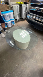 glass top coffee table