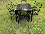 Beautiful Metal Patio Set Large Table and 6 Chairs **