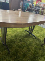 Cool Retro kitchen table - [butcher block style top] - nice