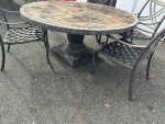 Beautiful Stone-top Patio Set Large Table and 6 Chairs ***