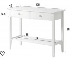 Cedar Springs Rectangular White Wood 2 Drawer Console Table