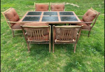 Beautiful Aluminum Patio Set Large Table and 6 Chairs LOWERED OBO