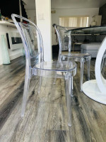 Round glass table and chairs