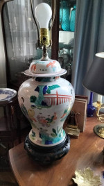 Asian Porcelain Chinoiserie Ginger Jar Table Lamp