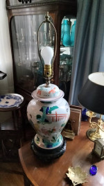 Asian Porcelain Chinoiserie Ginger Jar Table Lamp