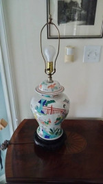 Asian Porcelain Chinoiserie Ginger Jar Table Lamp