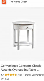 Table Round White with drawer