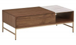 Brand New in the Box Rivet Modern Wood Coffee Table walnut and brass