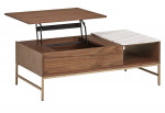 Brand New in the Box Rivet Modern Wood Coffee Table walnut and brass