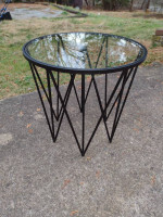 Stylish mid century glass-top table