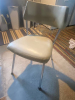 1955 Formica drop leaf mcm kitchen table w 4 cage back chairs