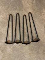 Side table retro steel hair pin legs