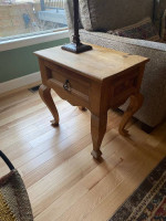 disterssed pine side table