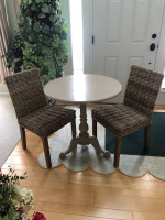 Sharp 3pc Pedestal Dining Table & Chairs 30 x 30
