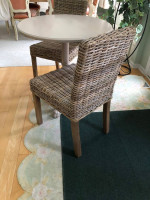 Sharp 3pc Pedestal Dining Table & Chairs 30 x 30