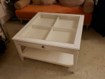 Lovely White Coffee Table, w/ Glass Top