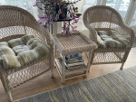 Wicker side chairs and table